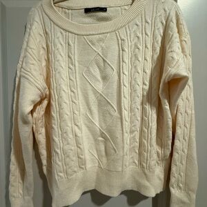 Deluc Women's Cream Cable Knit Sweater